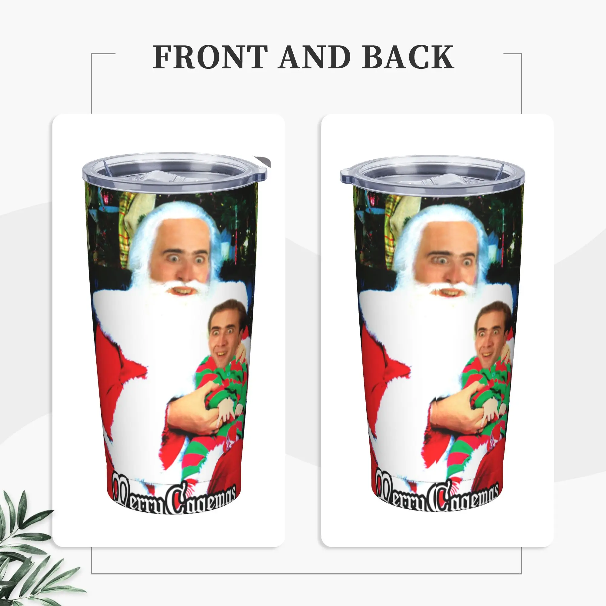 Merry Cagemas Santa Knee Nicolas Cage Christmas Tumbler Vacuum Insulated  Coffee Cups Stainless Steel Mugs Hot Cold Drink, 20oz