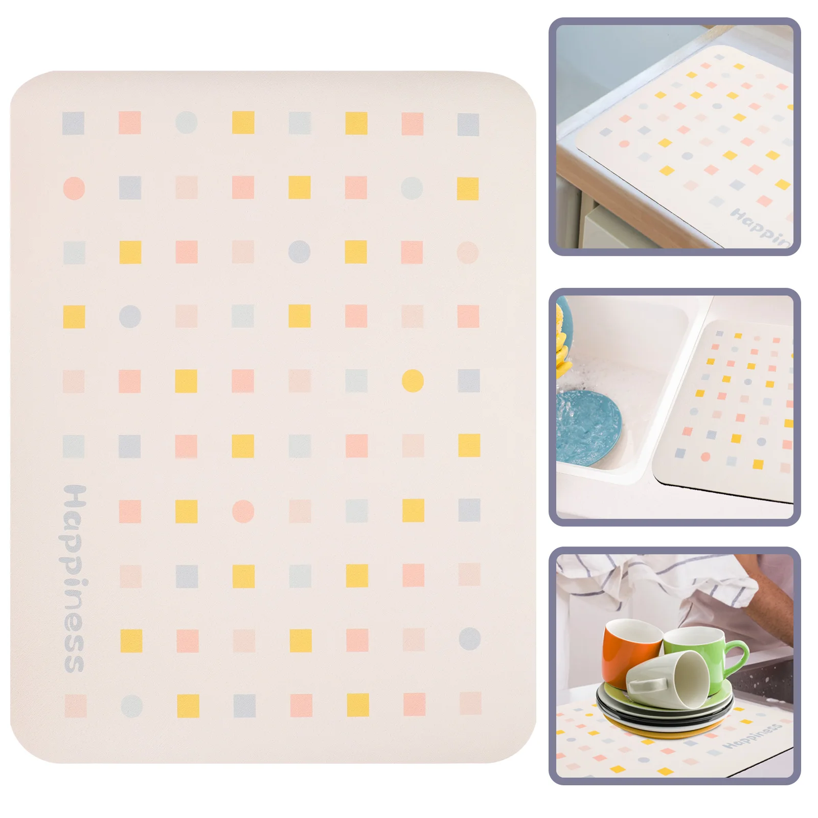 

Kitchen Dish Drying Mat Large Water Absorbing Countertop Pad Decorative Cutlery Dry Cushion Heat Resistant Rubber Mat For Plates