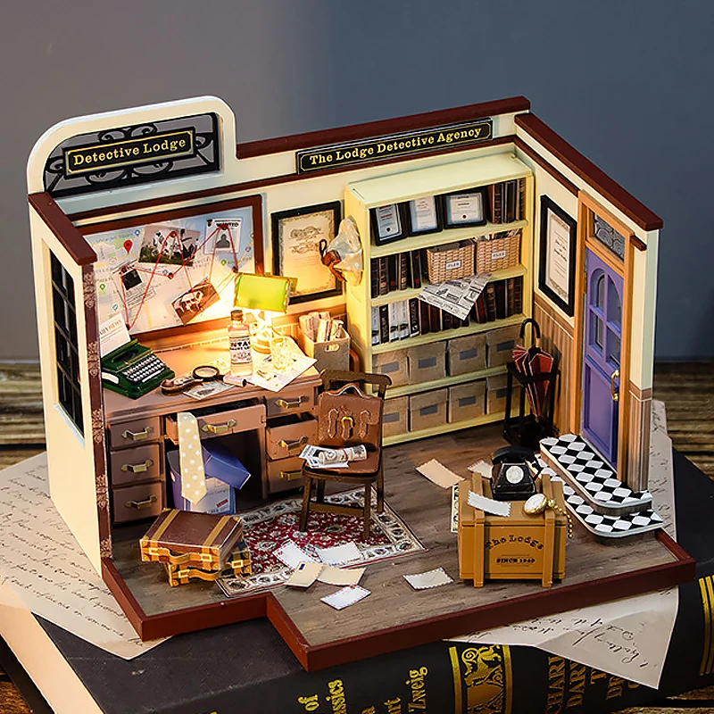 Wooden Mini Doll House DIY Small Kit Making Room Toys 3D Puzzle Assembly Building Model Home With Furniture Light For Adult Gift