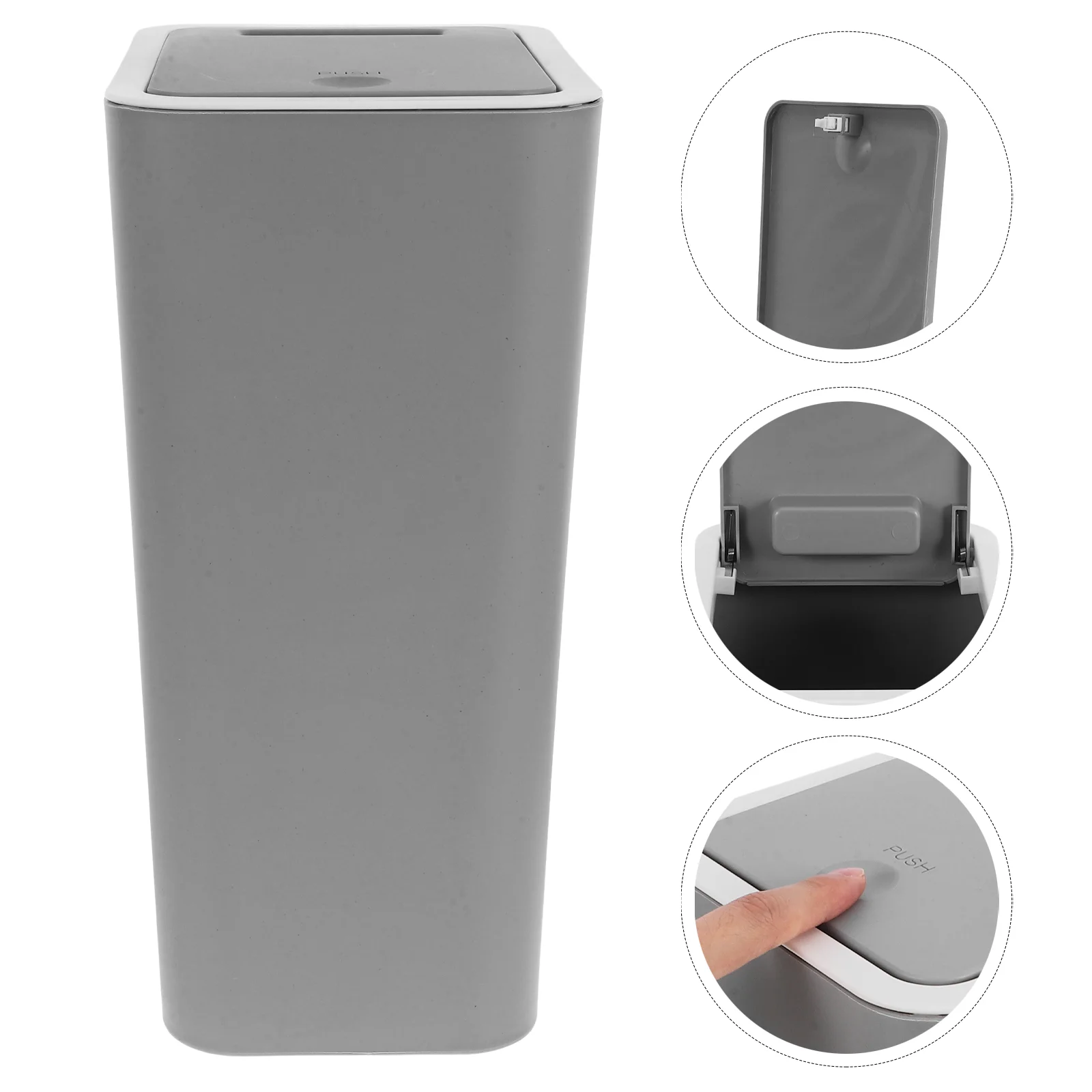 

Garbage Can Automatic Trash Dorm with Lid Trashcan Bedroom Office Dustbin Waste Bathroom Baskets