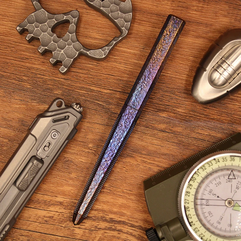 Imagem -04 - Céu Estrelado Artesanal Titanium Alloy Edc Tactical Pen Edição Limitada Metal Assinatura do Negócio Caneta Gel