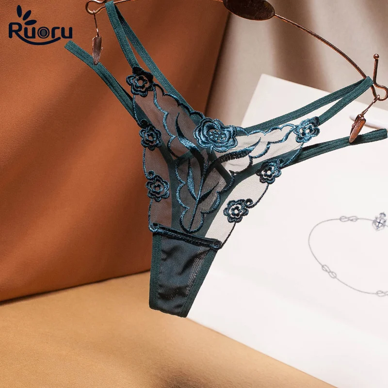 

Ruoru Sexy Women's Lace Soft G-Strings Thongs T-Panties Low Waist Briefs Shorts Comfortable Female Underwear