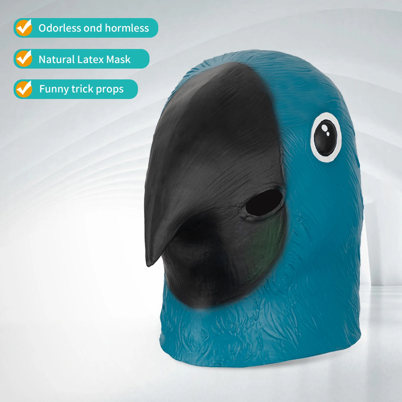 

Реалистичная маска попугая, 1 шт., аксессуар для карнавальной вечеринки из натурального латекса с ручной росписью, милый реквизит для маскарада для косплея с перьями
