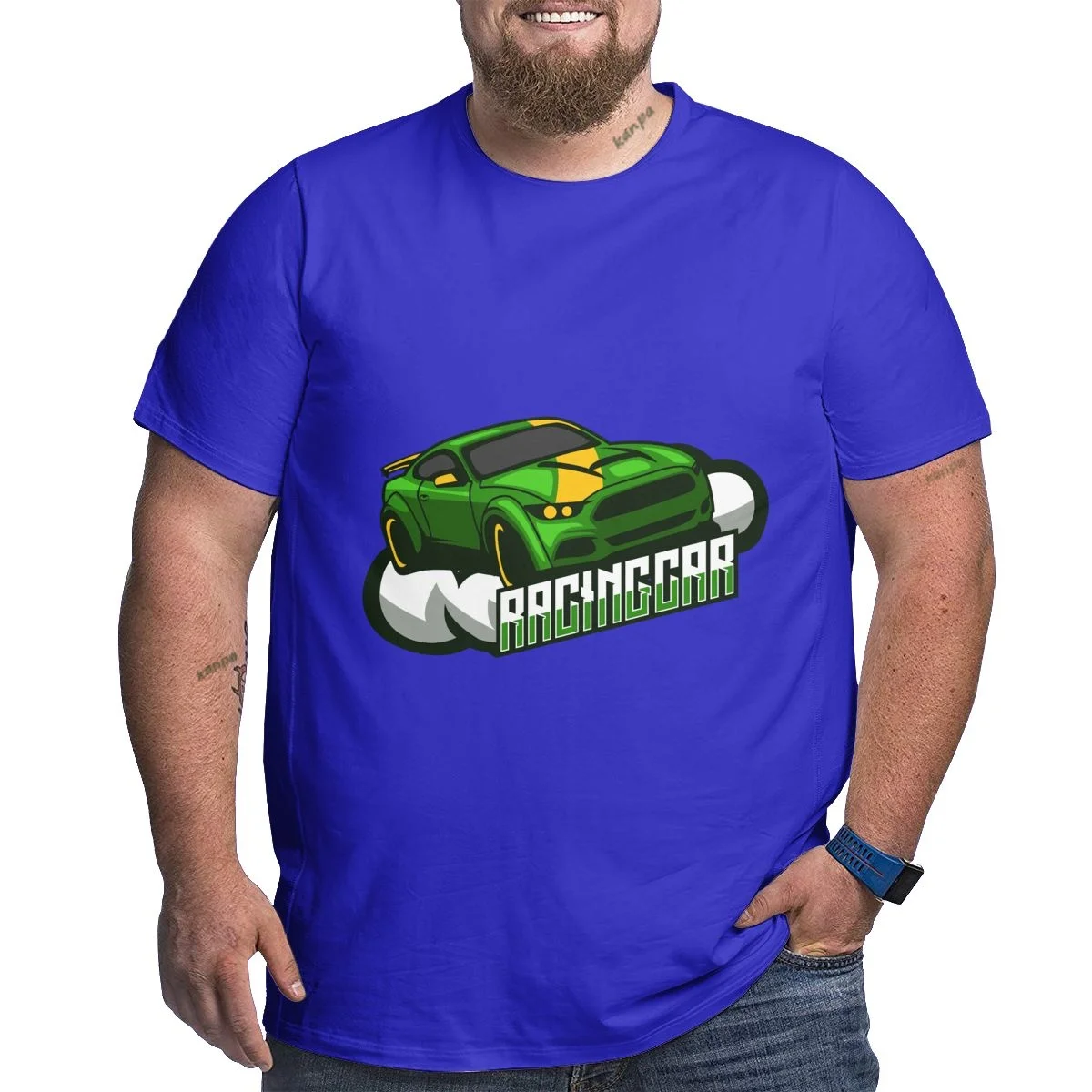 Car Graphic T Shirts for Big and Tall Men Cotton Short Sleeve Plus Size T-shirts High Street Top Tees Clothing XL-6XL