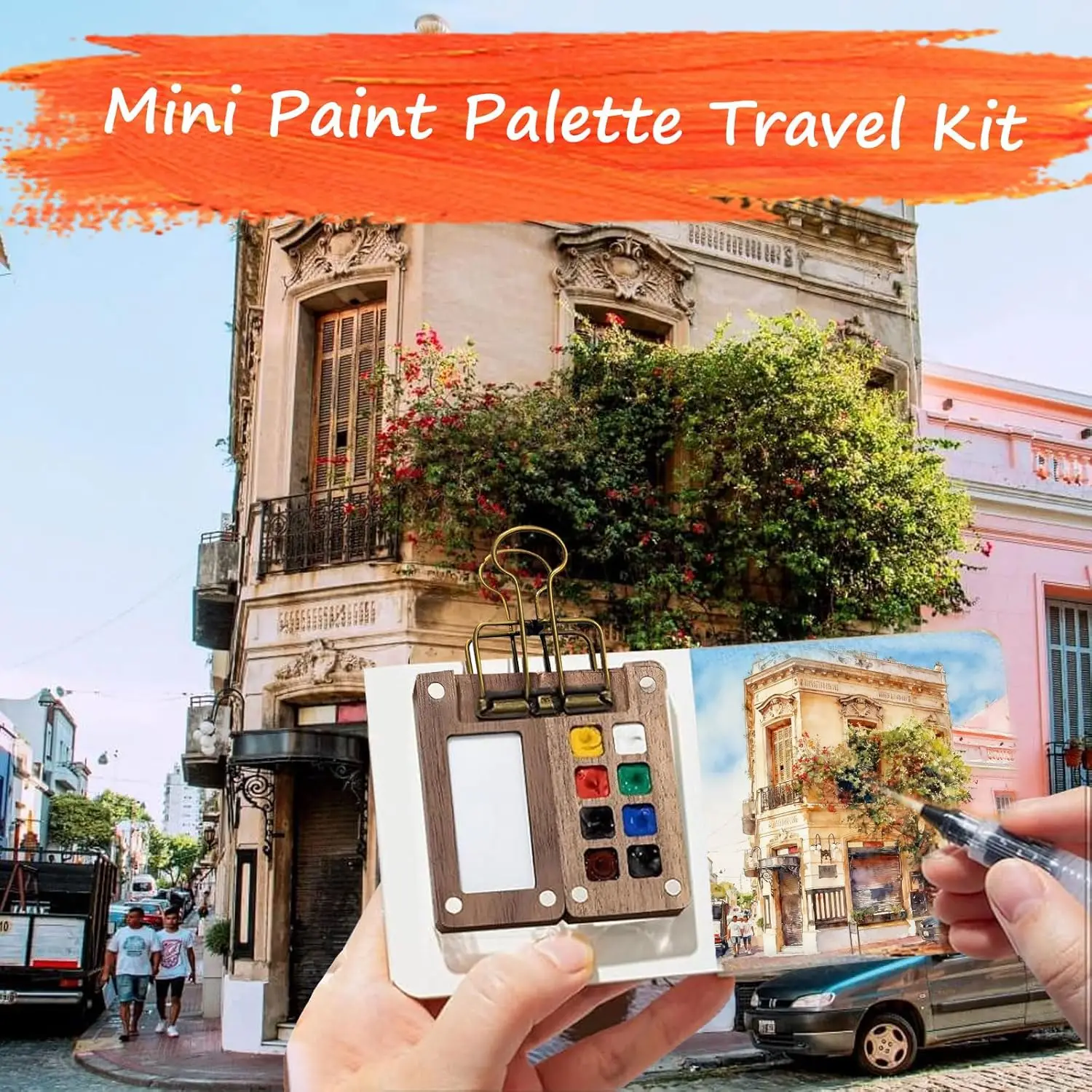 Reise-Aquarellfarben-Palette-Set Mini-Taschen-Aquarellfarben-Palette Reisesets für Maler Künstler Studenten