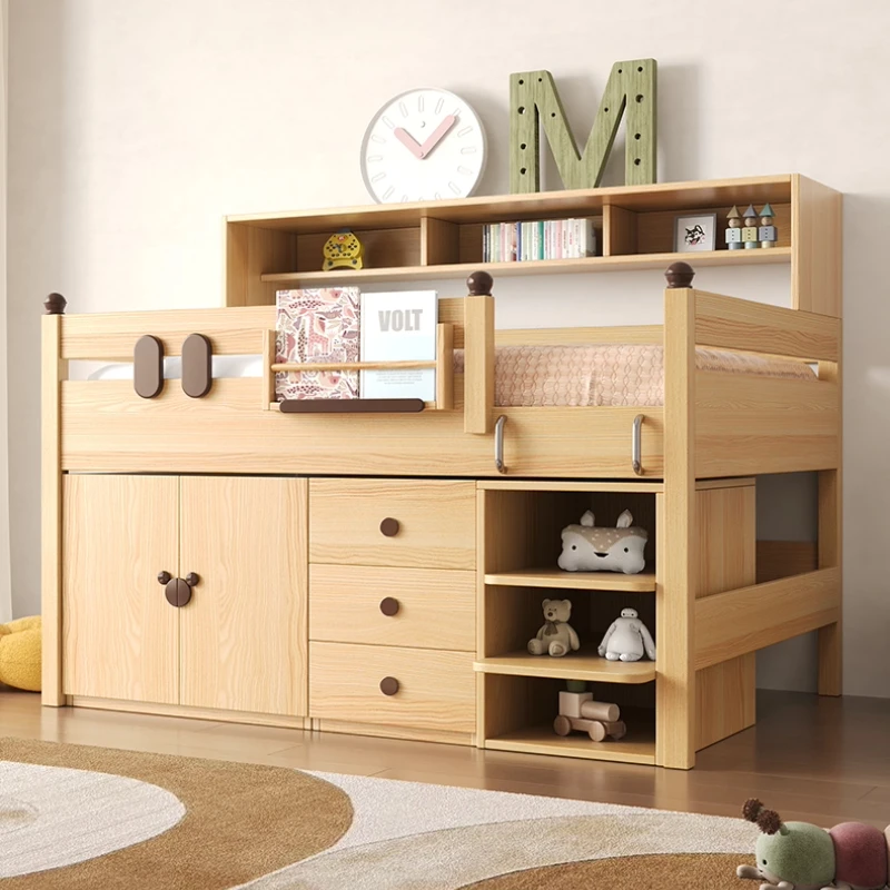 

bed, table, wardrobe integrated boys and girls small apartment 2025 new storage combination children's