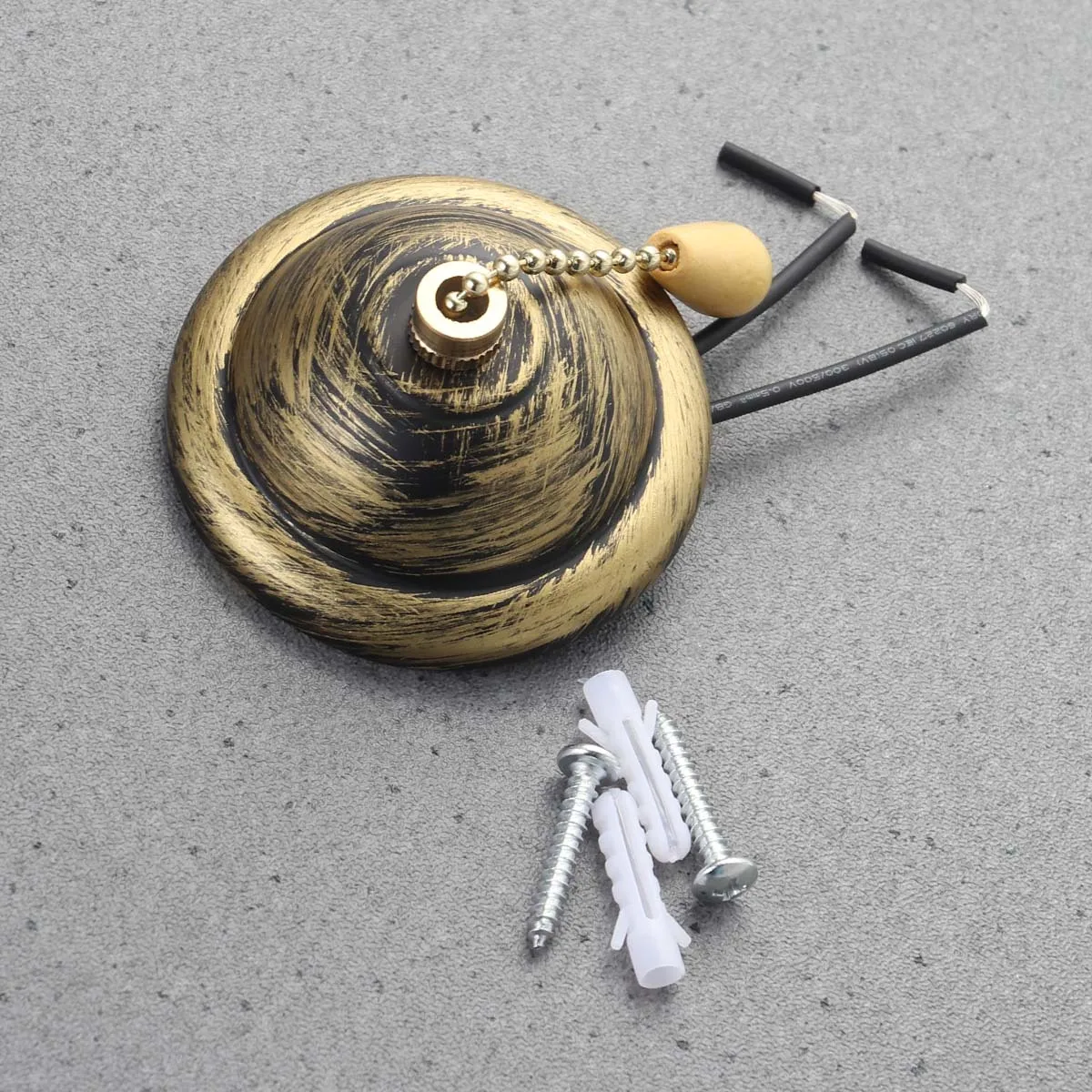 

Golden Pull Chain Switch For Ceiling Light Fan Vintage Iron Rope Control Durable Replacement Part Electrical Equipment