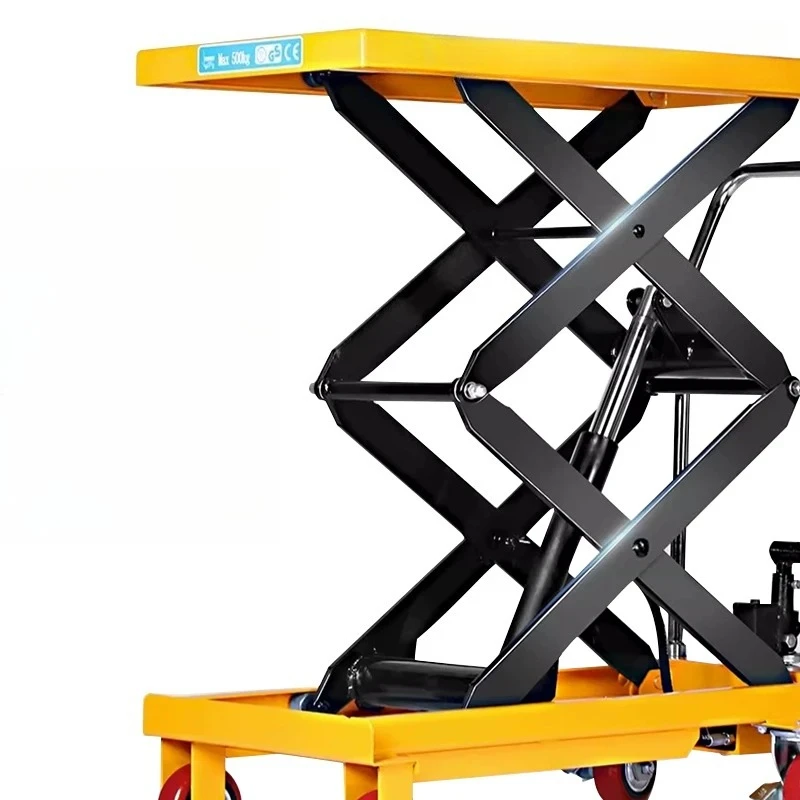 Manual hydraulic mobile scissor type small lifting platform truck Electric fixed freight elevator Flat lift trolley