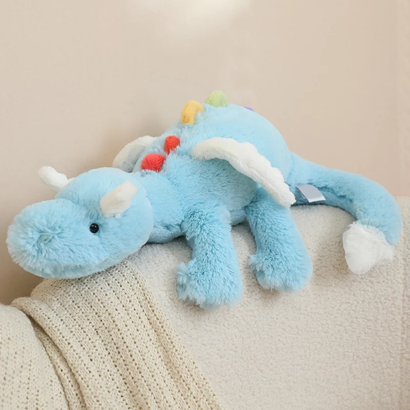 Hot Cartoon Flying Dragon Plush Toy With Wings Blue Long Tail Plush Toy Fun Lazy Snow Dragon Pillow Gift