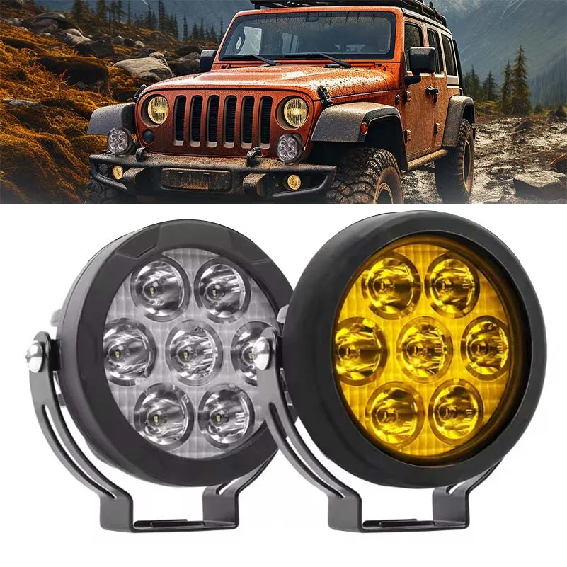 

LED Motorcycle Spot Light 5 Inch Driving Lamps for Moto Off-Road Truck Tractor 4x4 Work UTV Auxiliary Headlights..