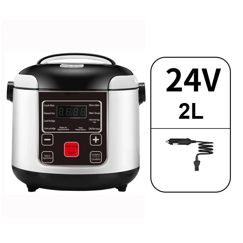 NONE 12V 24V Mini Reiskocher Auto LKW Suppe Brei Kochmaschine Dampfgarer Heizung Lunchbox Mahlzeit Heizung wärmer 1L / 2L 3