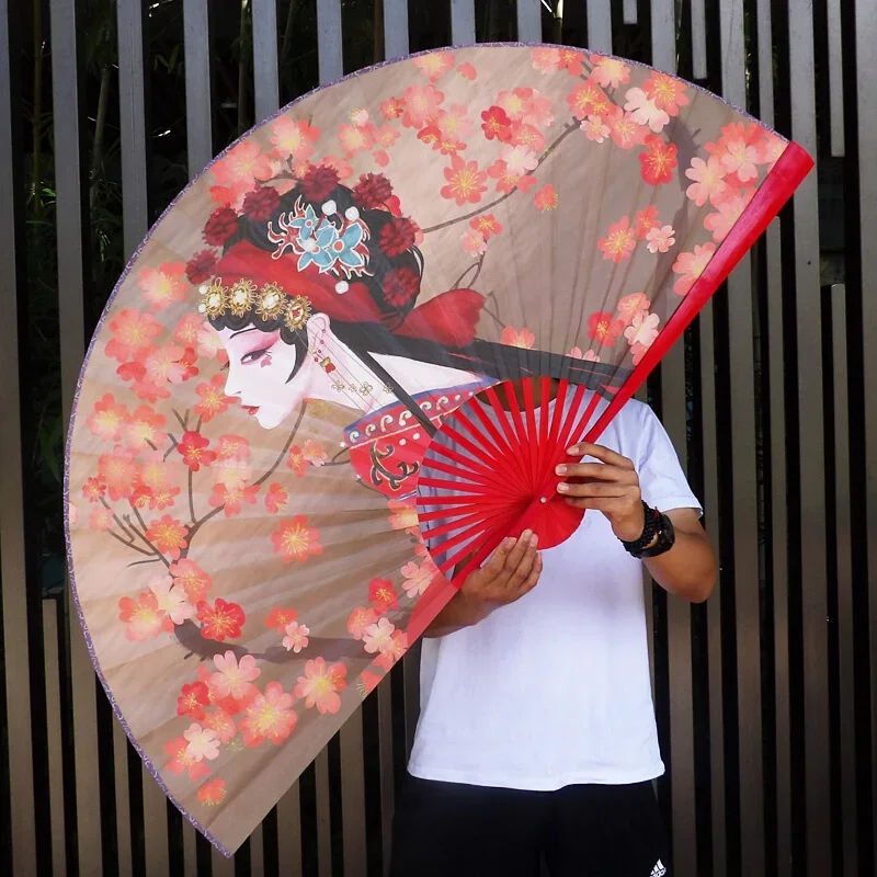 

Large Decorative Folding Fan Chinese Classical Peking Opera Prop Fan Wall Mounted Abanico Decorative Background Wall Ventilador