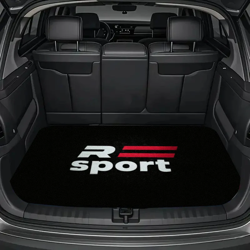 1pc Polyester Fiber Sports Letter Print Personalized Car Trunk Mat, Interior Protection Cargo Liner, Durable Auto Floor Mat