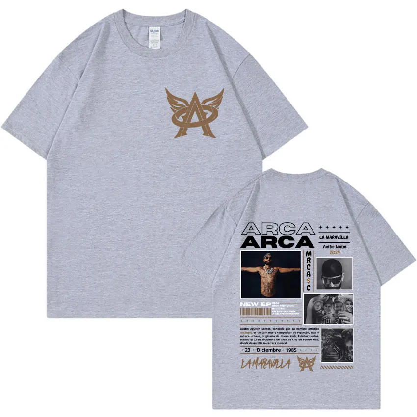 Camisetas con portada del álbum del rapero Arcángel ARCA 2024, ropa para hombre, camiseta Harajuku de Hip Hop, Camiseta informal de verano 100% de algodón Unisex