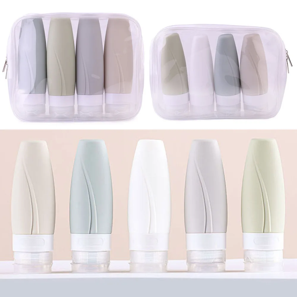 

Дорожный набор бутылок 60/90 мл, Мягкая силиконовая дорожная трубка, герметичные многоразовые бутылки для лосьона, компактный размер