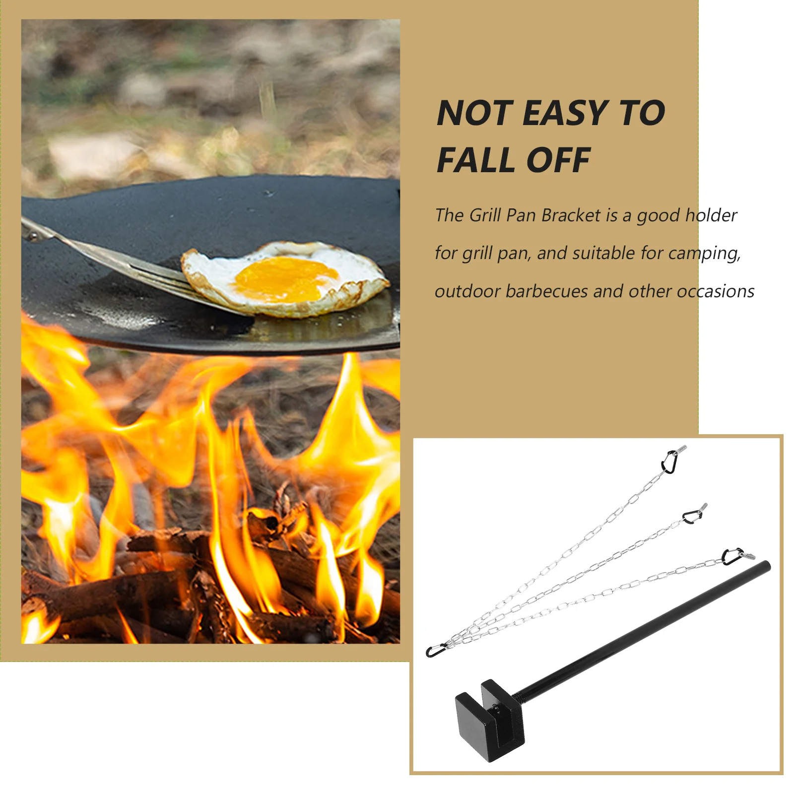 

1Set Camping Grill Pan Rack Thickened Sturdy Durable Lightweight Compact Design for Bbq Baking Pan Holder Outdoor Portable