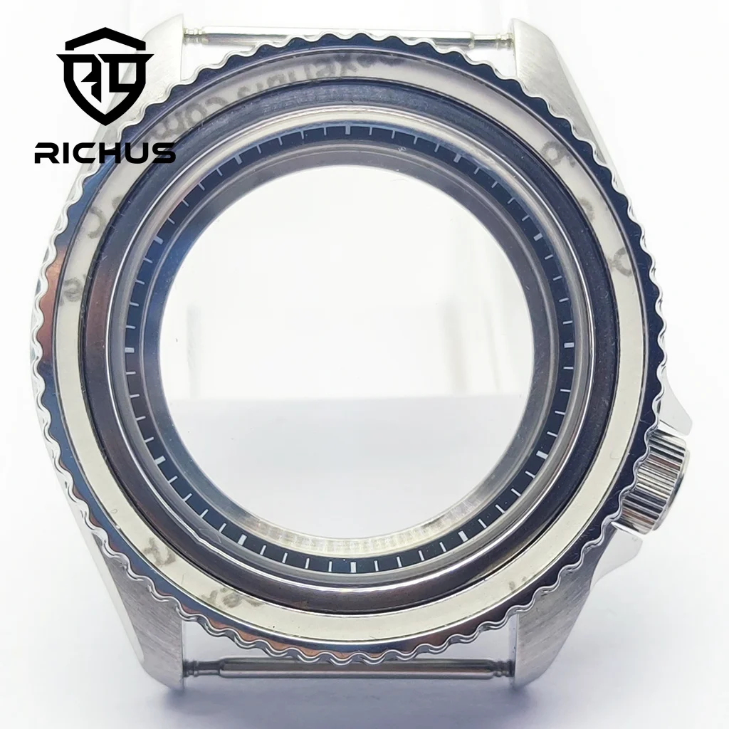 RICHUS 42mm Watch Case Sapphire Glass With Inner Ring Fit NH34 NH35 NH36 Movement Watch Accessories