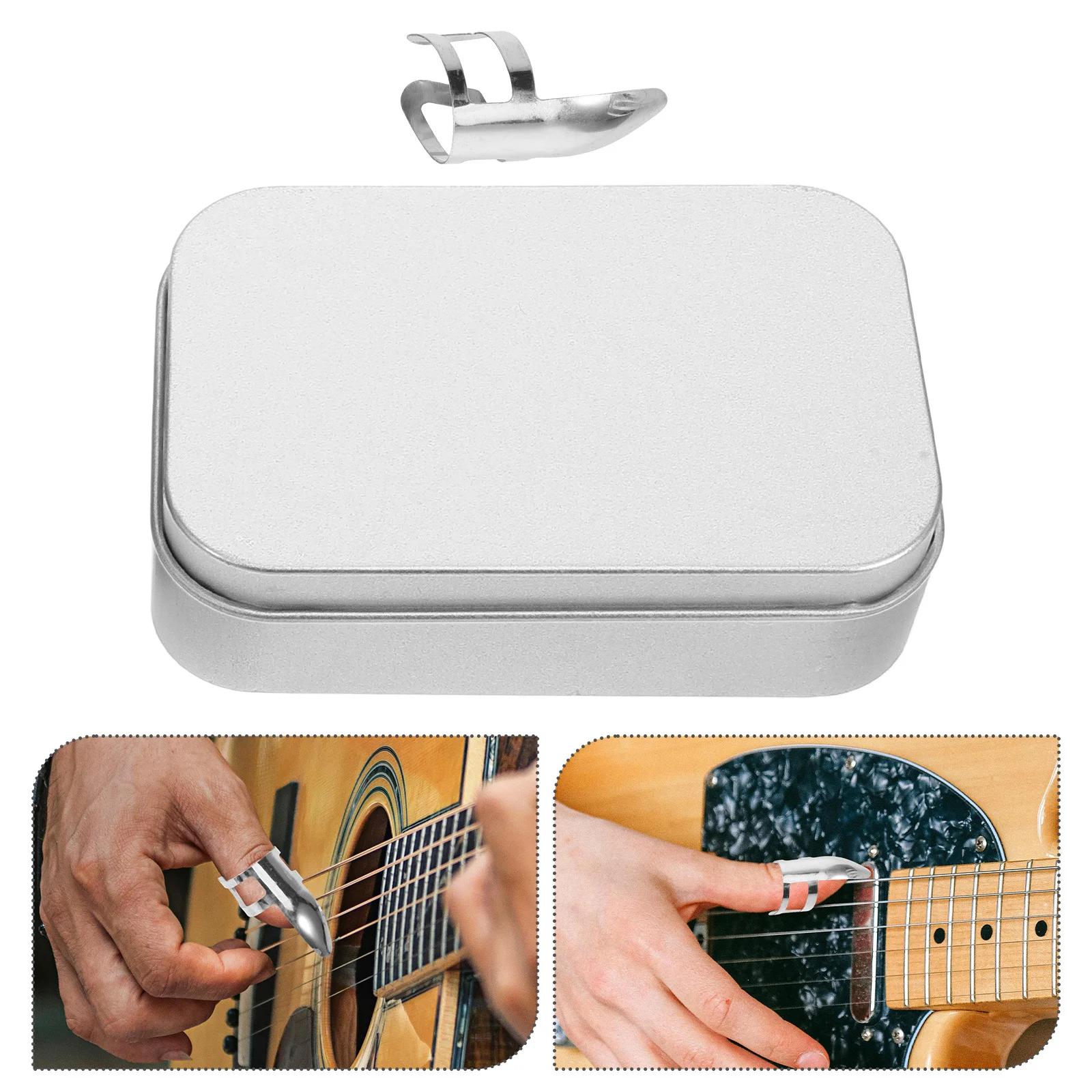 

8pcs Finger Picks Set For Guitar Acoustic Electric Ukulele Metal Thumb Finger Protection Durable Guitar Accessories Kit