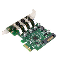 Low Profile 4 Ports PCI-E to USB 3.0 HUB PCI Express Expansion Card Adapter 5Gbps for Motherboard