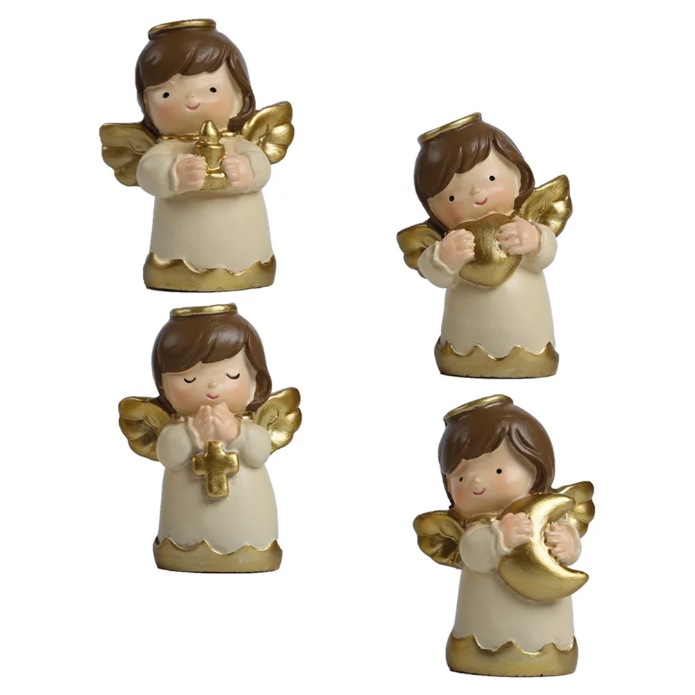 

4pcs Little Resin Craft Cute Decorative Ornament For Home Decoration Home Bedroom Car Party Cake Desktop Decoration