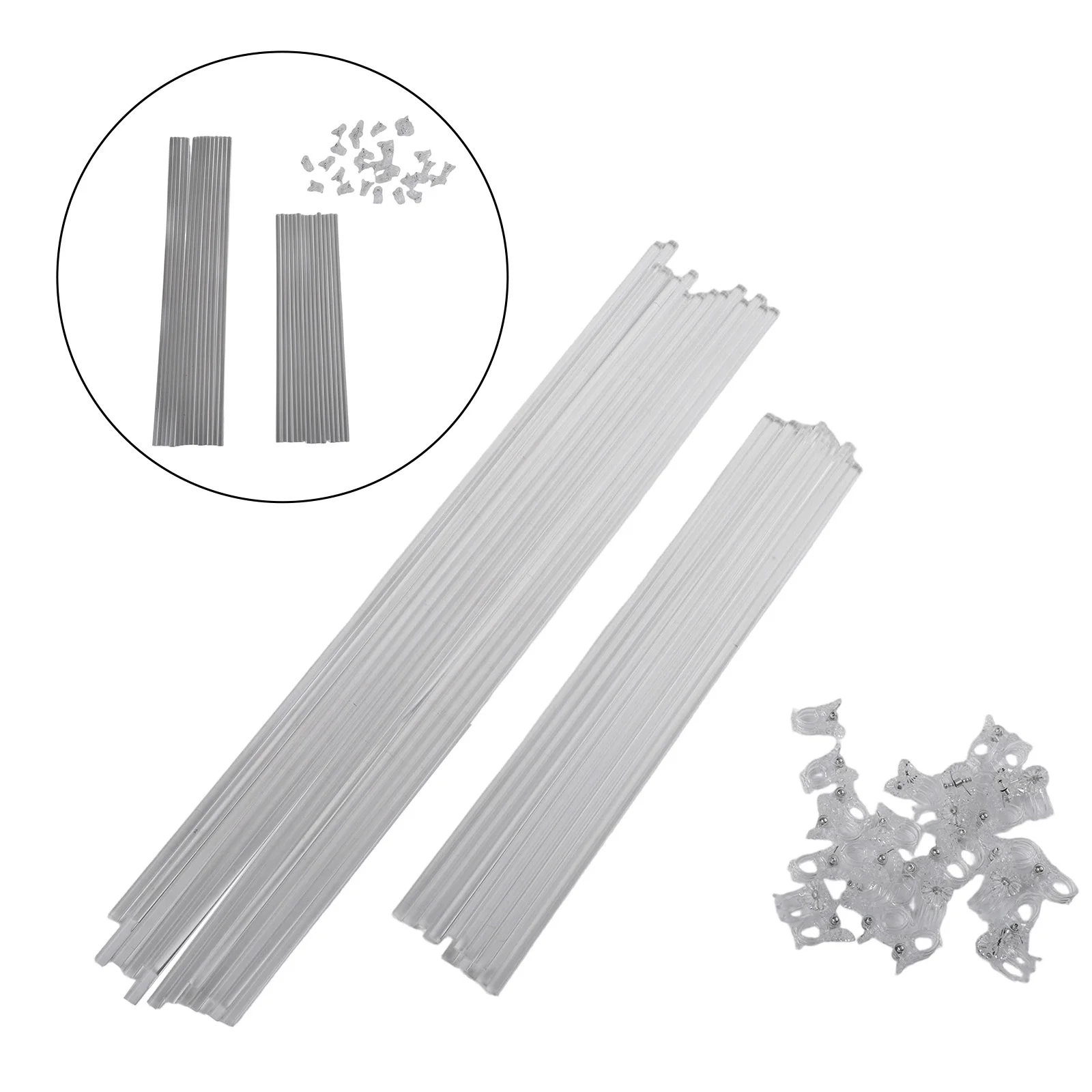 30 Pieces Clear for acrylic Orchid Support Stakes with Clips for Providing Essential Support and Promoting For Healthy Plant