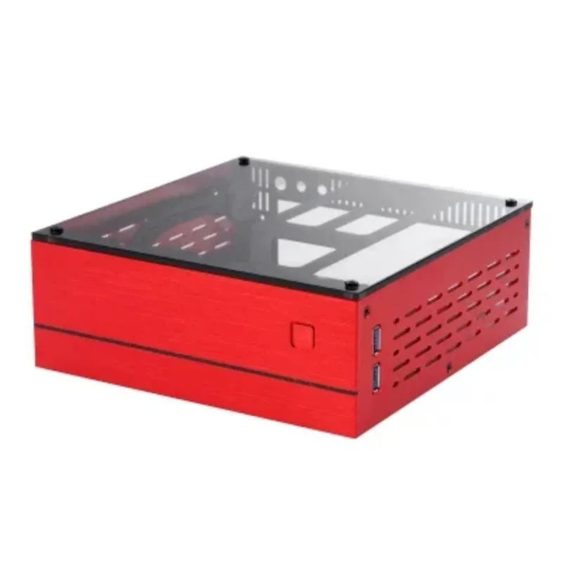 A01 Aluminum Mini-ITX Case - Horizontal HTPC/Industrial Control Compact Chassis, Slim Small Form Factor PC Case for Home/Office view 5