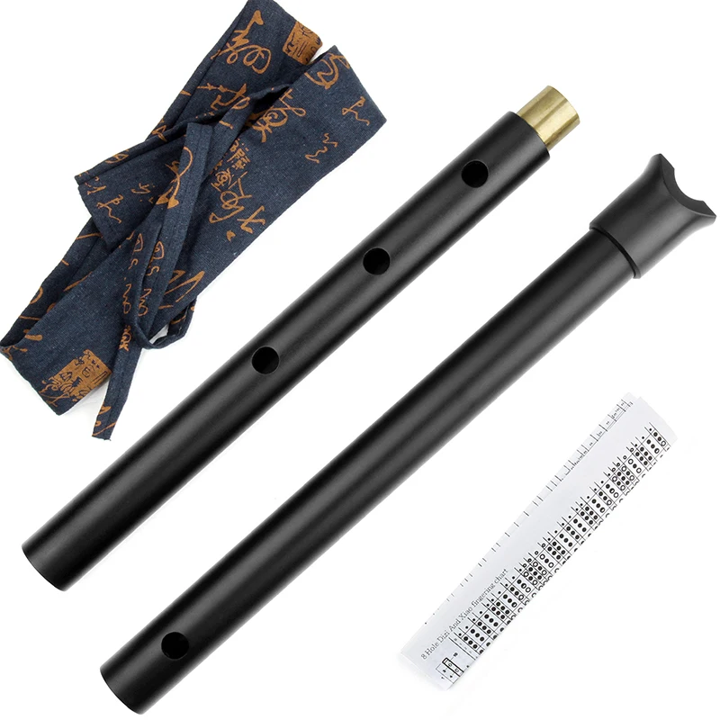 Japanese Flute shakuhachi 5 holes D key Metal Flute Never Crack Silver Or Black Flute Metal Instrument