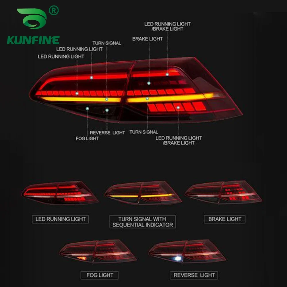 Car Tail Light Assembly For Volkswagen Golf 7 mk7 golf 7.5  2013-2020  Brake Light With Turning Signal Light Car led Tail light