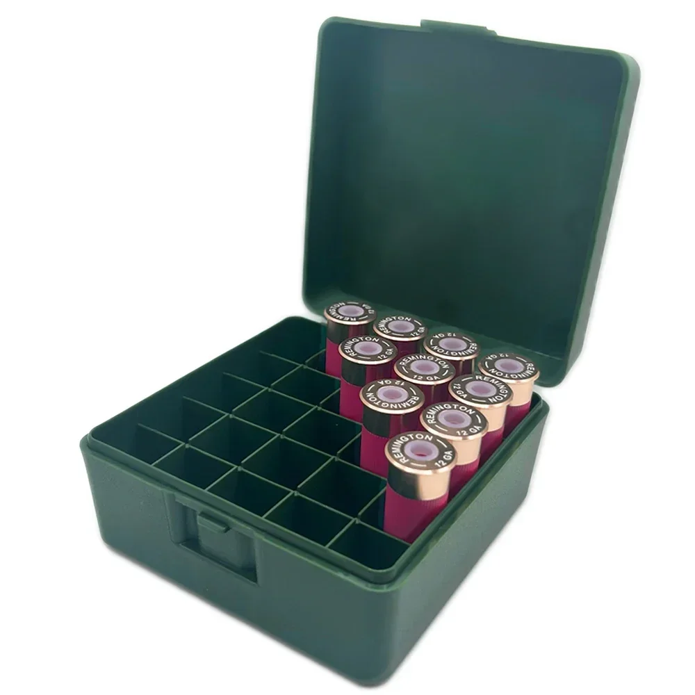25 Runden Shotshell Box Tactics Flip-Top Bullet Shell Halter Shotgun Ammo Box für 12-Gauge Shotshell Ammo Jagdzubehör
