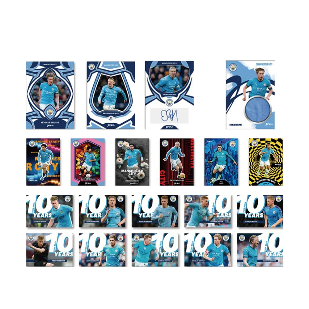 파니니 맨체스터 시티 FC AC 밀란 유벤투스 FC 24PCS/BOX 시그니처 아이템 컬렉션 카드 크리스마스 선물 소년의 생일