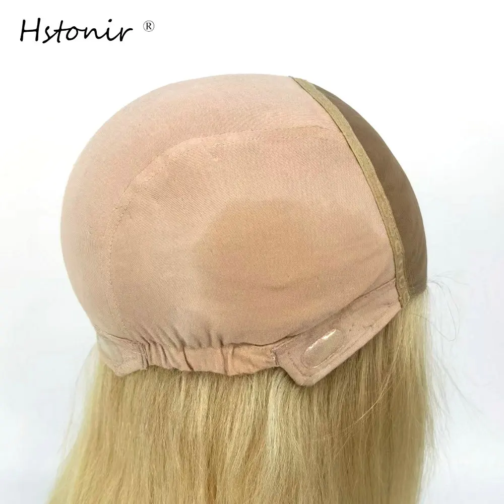 Hstonir Silk Base Human Hair Wig Top Lace 613 Blond Brazilian Solove Pixie Cut Nadula European Remy Hair Wig G039