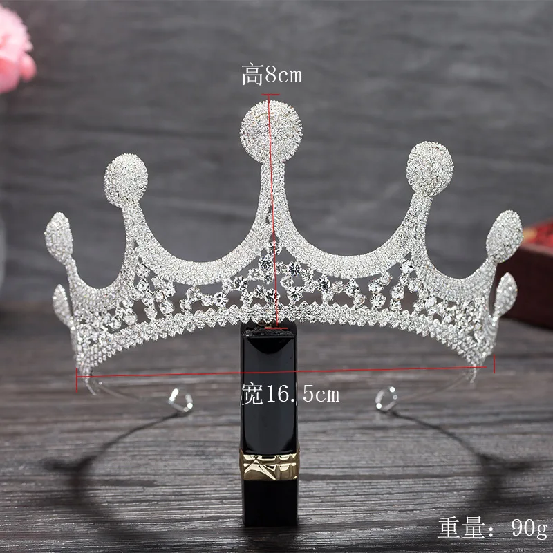 NiuShuya Trendy Silver Color Rhinestone Crystal Queen Big Crown Bridal Wedding Tiara Women Beauty pageant Bridal Hair Accessori