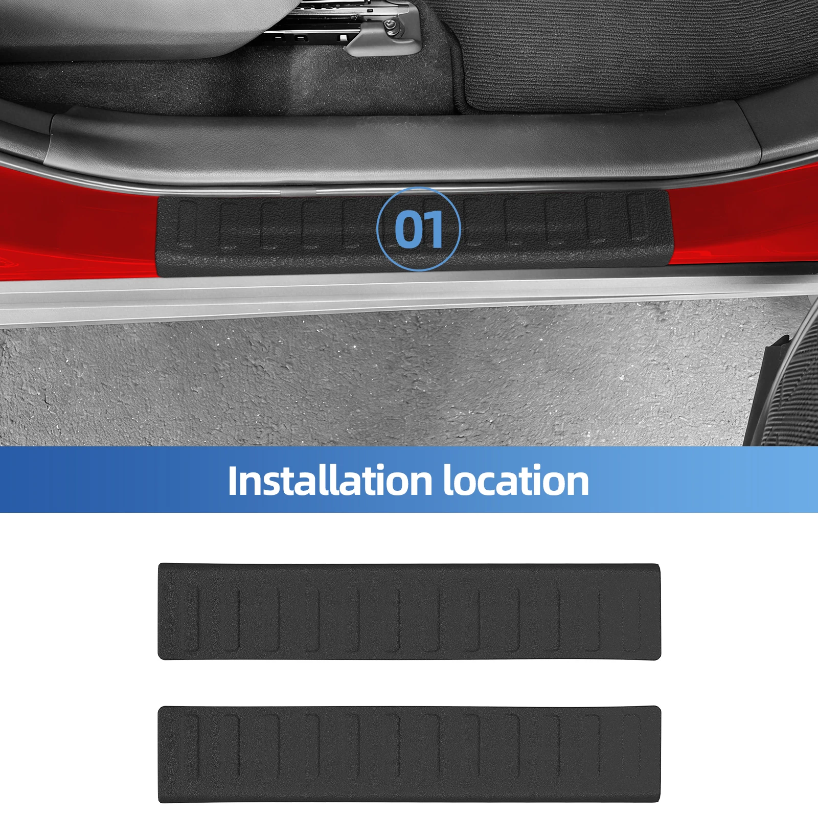 Smabee für Toyota RAV4 2026 Kraftstoff-/Hybrid-Außentürschweller Heckstoßstangenschutz Kratzschutz Auto-Innenausstattung – Detail 2