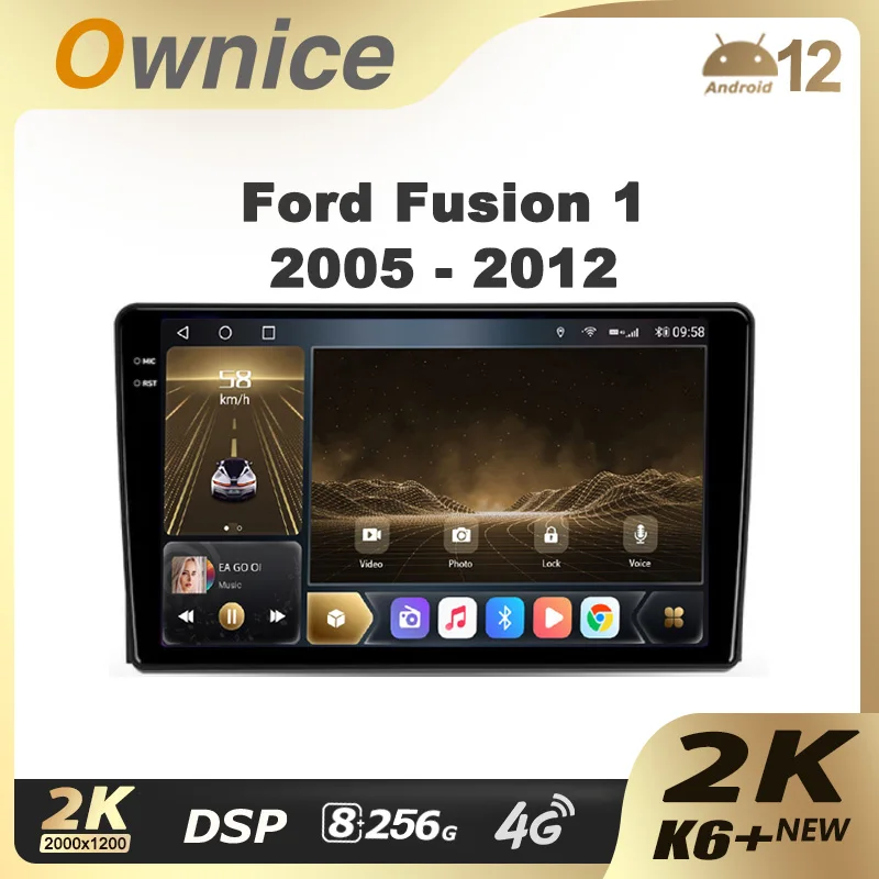 Ownice K6+ 2K for Ford Fusion 1 2005 - 2012 Car Radio Multimedia Video Player Navigation Stereo GPS Android 14 No 2din 2 Din DVD