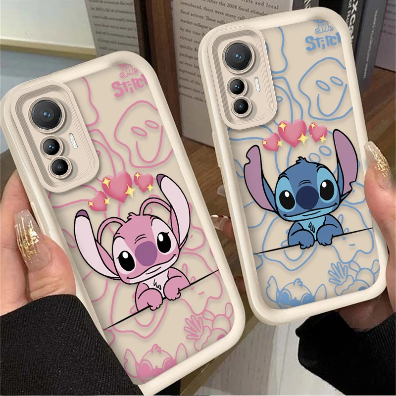 Casing Pasangan Disney Stitch untuk Xiaomi Poco F7 F6 F5 F4 F3 M5s C65 C75 C71 X7 X6 X5 X4 GT X3 NFC M7 M6 Pro 4G 5G Penutup Tahan Benturan