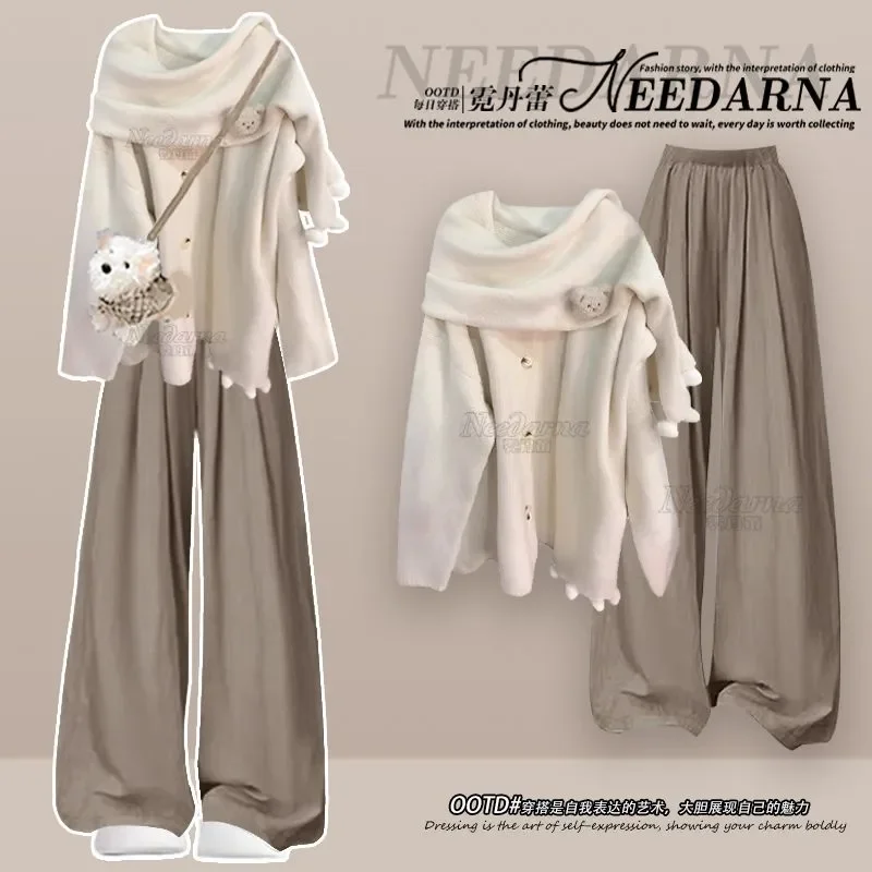 

Lazy Sweater Early Autumn and Winter Women's Set of Korean Relaxation Casual Suit