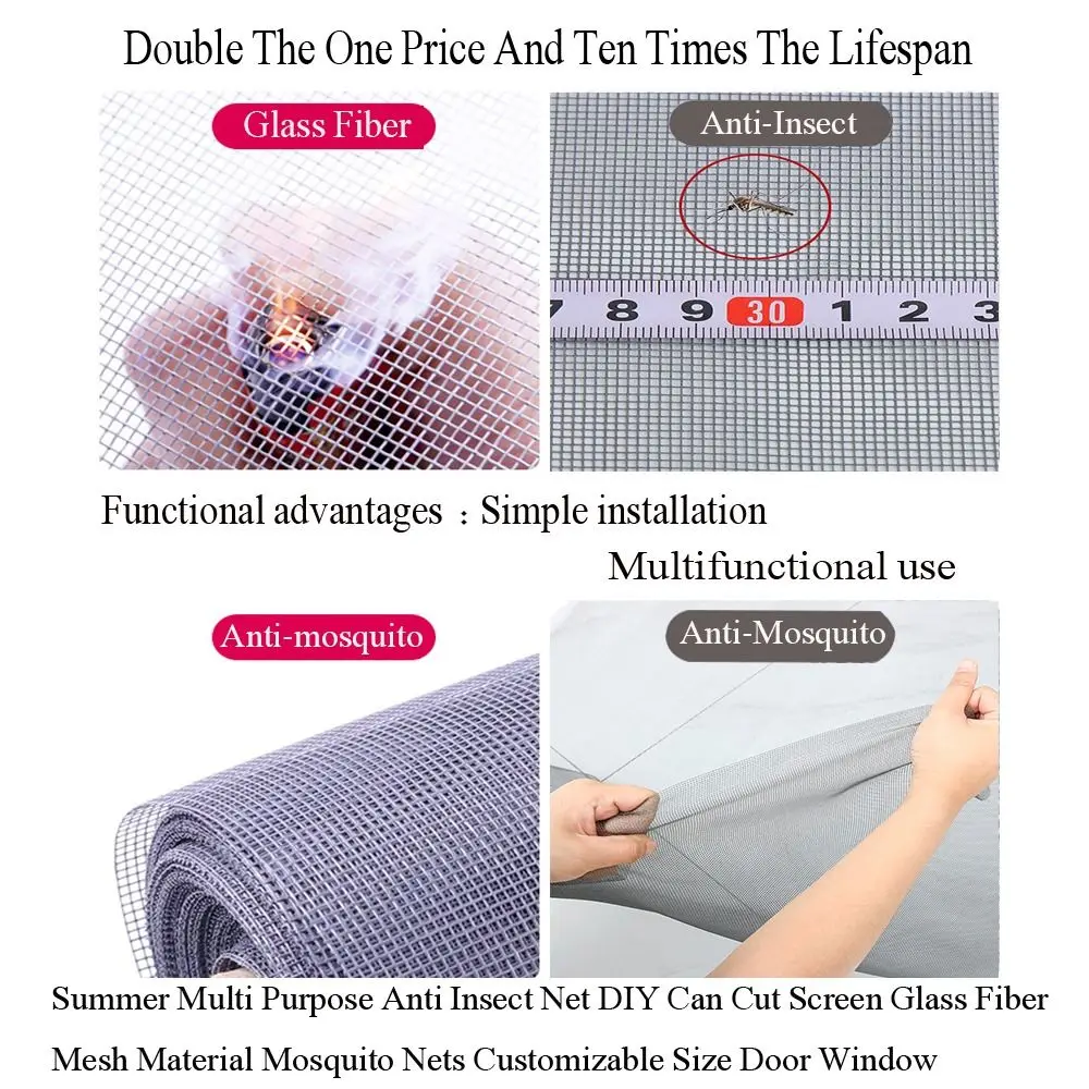 Customizable Anti Mosquito Net Family Protect Mesh Material Insect Screen Summer Supply DIY Curtain Mesh Mosquito Bug