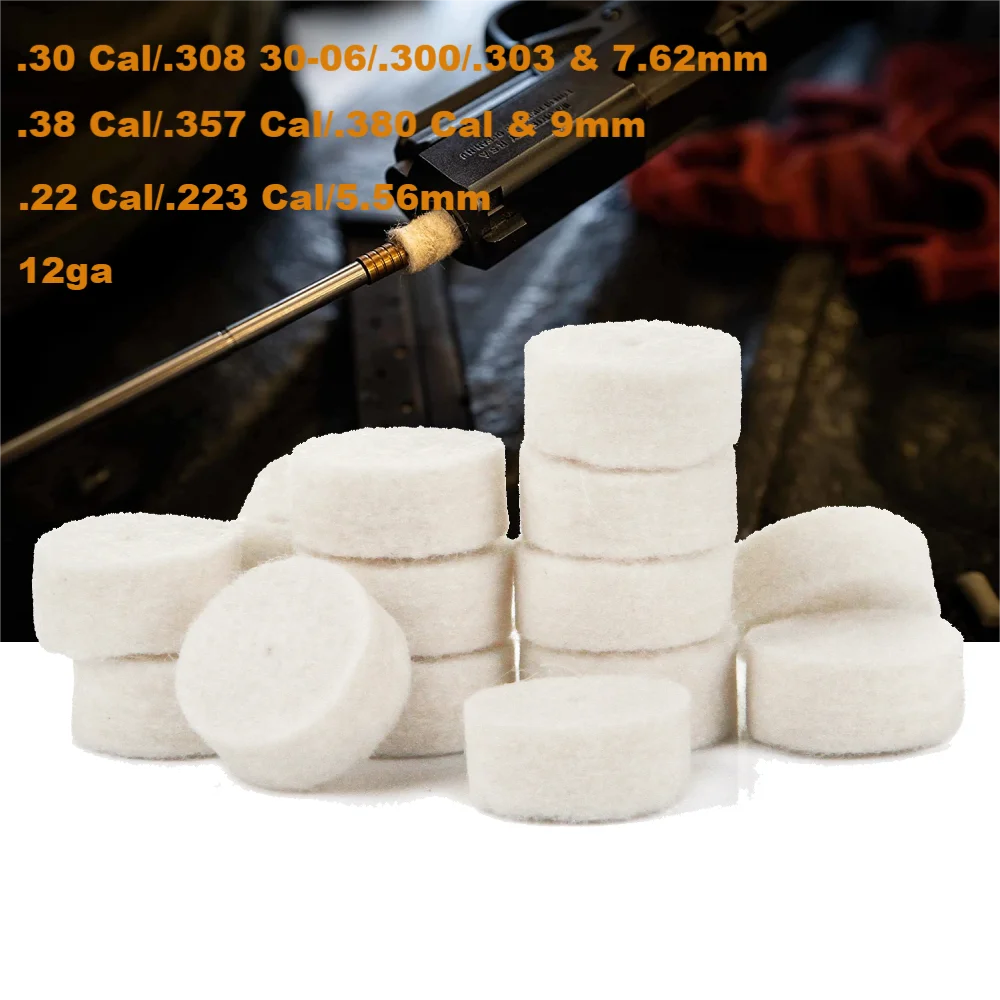 GUGULUZA .22 .30Cal 9mm 12GA Chamber Cleaning Pads Pellets Chamber Cleaning Mop Weapon Wool Felt Bore Brush Gun Cleaning Kits