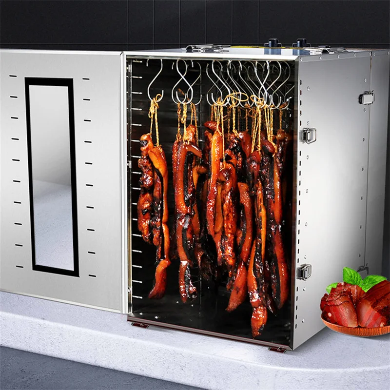 220v 16 camadas bacon desidratador petiscos ervas ganho de carne secador de alimentos secos machine12 bandejas alimentos secos máquina de frutas