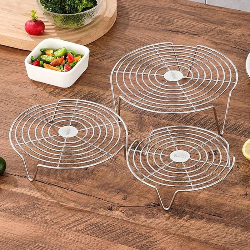 1Pcs Stainless Steel Steamer Rack Multifunction Pot Steaming Tray Dumplings Eggs Grill Stand Kitchen Tableware Outdoor Tableware