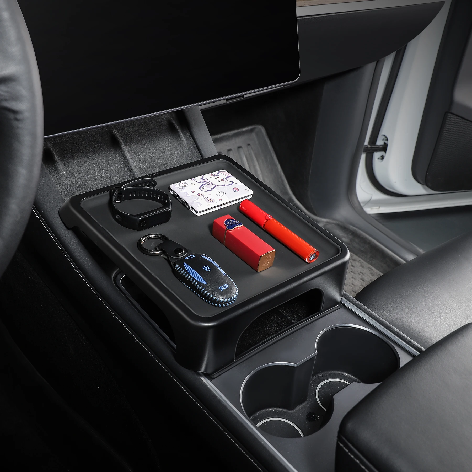 Herval Central Control Tray For Tesla Model 3 Y Central Control Dining Tray Car Small Table Desk Center Console Car Accessories