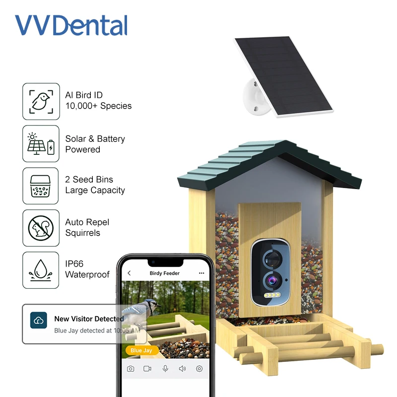 Smart Bird Feeder with Camera Outdoor,Bird Watching Camera,1080P HD AI Identify Wildlife Species IP66 Waterproof