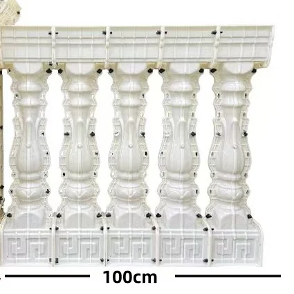 Barandilla de orquídeas de estilo chino para uso doméstico, 1,0 m de largo (cinco columnas pequeñas en total), molde de barandilla de columna romana, valla de villa de estilo europeo, modelo de cemento fundido en separado, barandilla de balcón DIY, reutilizable, fácil de operar