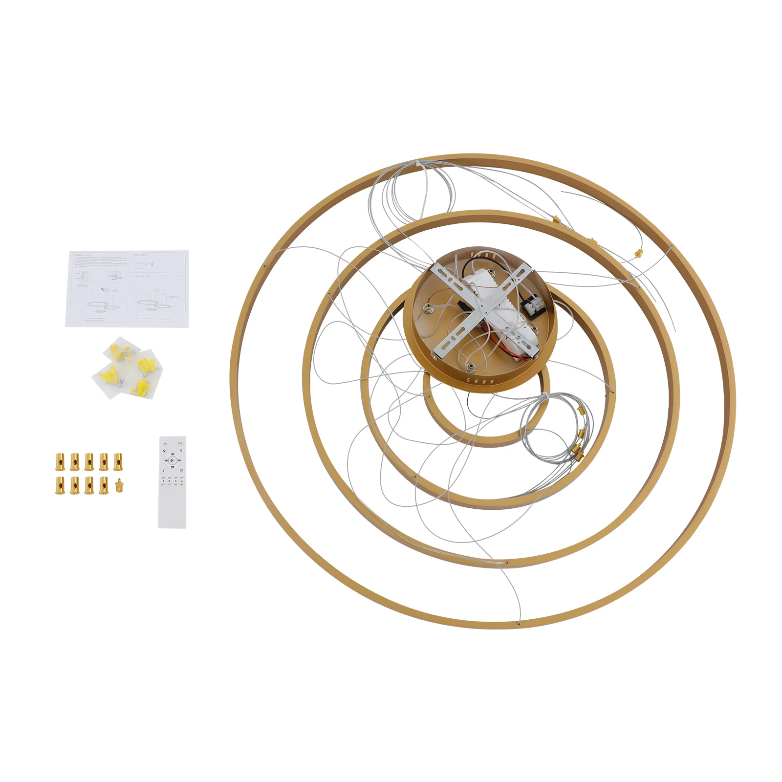 Lampu Gantung Modern 4 Tingkat LED Lampu Gantung Bulat Akrilik LED dengan Remote Control