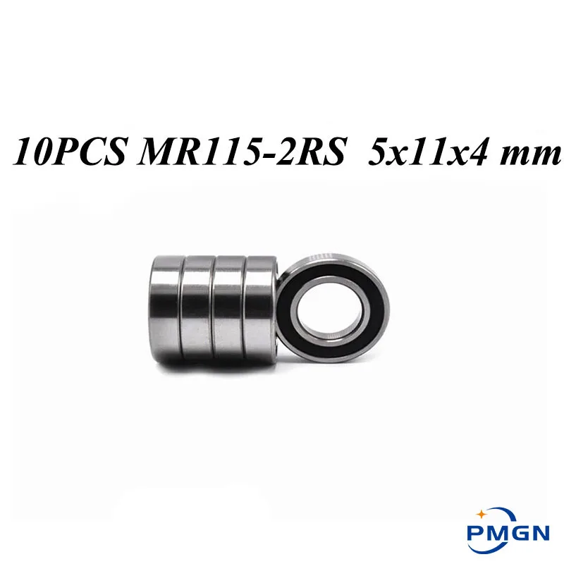 

10PCS ABEC-5 MR115-2RS MR115 2RS MR115 RS MR115RS 5x11x4 mm rubber sealed cover miniature High quality deep groove ball bearing