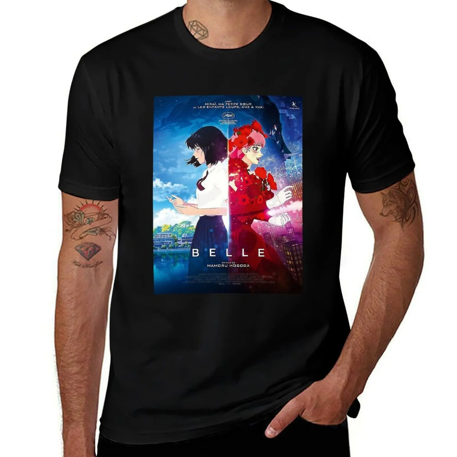 BELLE - MAMORU HOSODA T-Shirt Basic Short Sleeve Cotton Blend T-Shirt