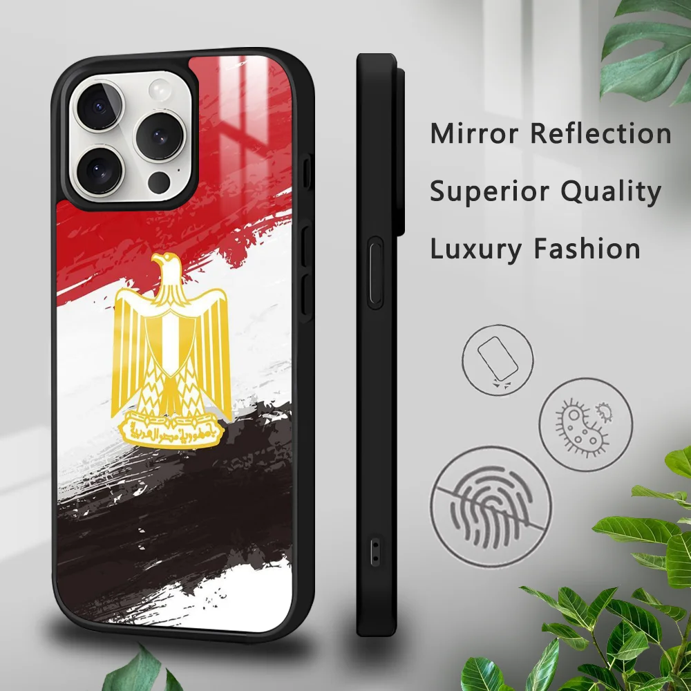 E-Egypt flag Phone Case For iPhone 16 15 14 13 12 11 Pro Xs Max Mini Plus Celulares Hard Funda