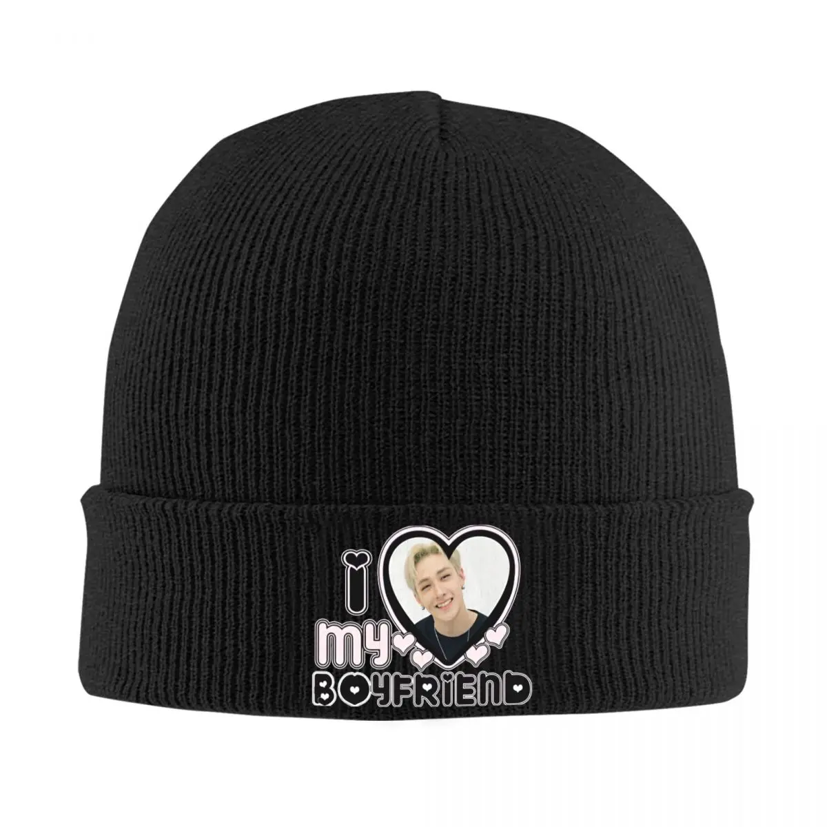 Bang Chan Beanie Hats I Love my Boyfriend Knit Hat Gym Thermal Elastic Men Women Caps Spring Custom Cool Bonnet Hats Gift idea