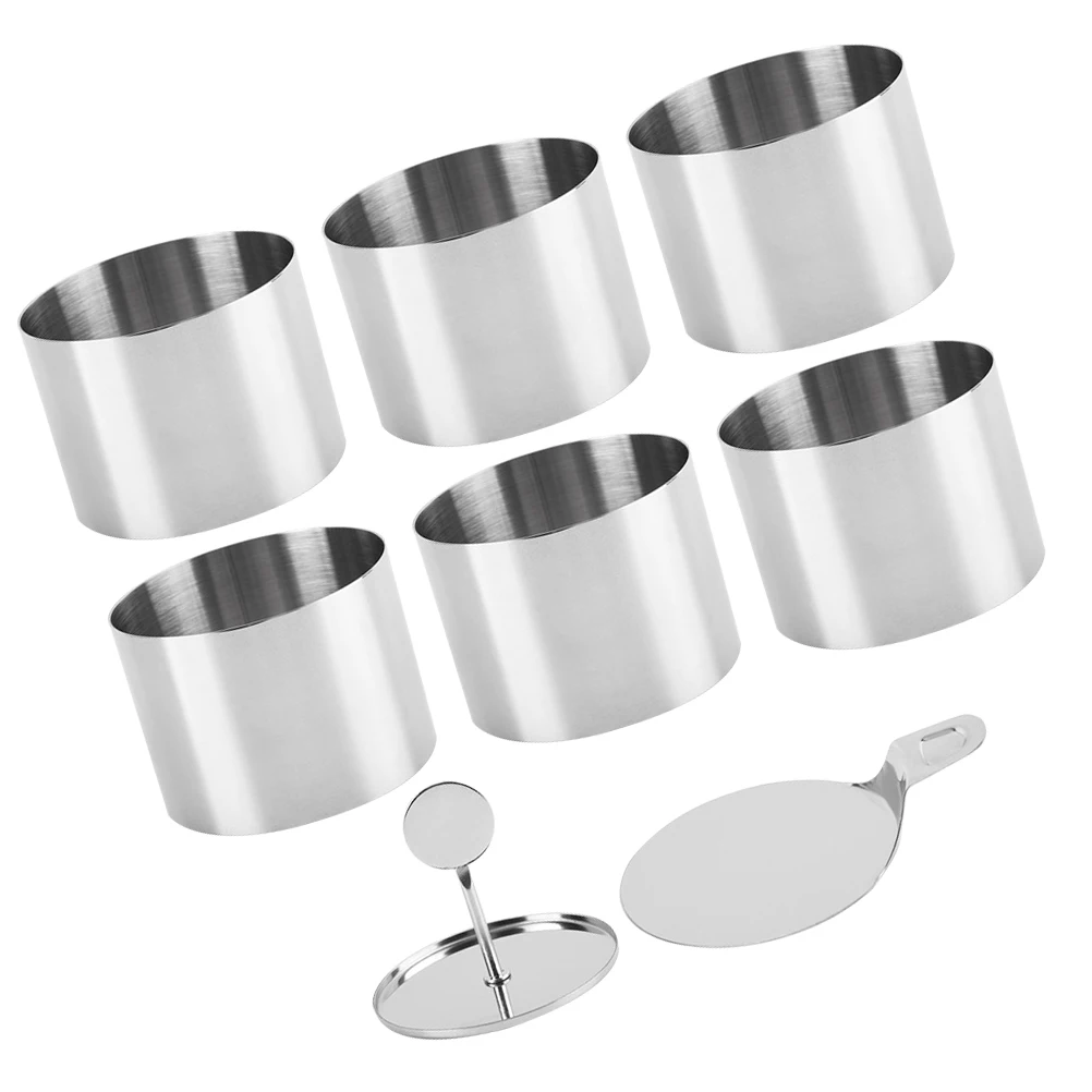 

8 Pieces Cake Mold Stainless Steel Mousse Ring Collar Baking Tool DIY Kitchen Aesthetics Dessert Shaping Round Mold Tool