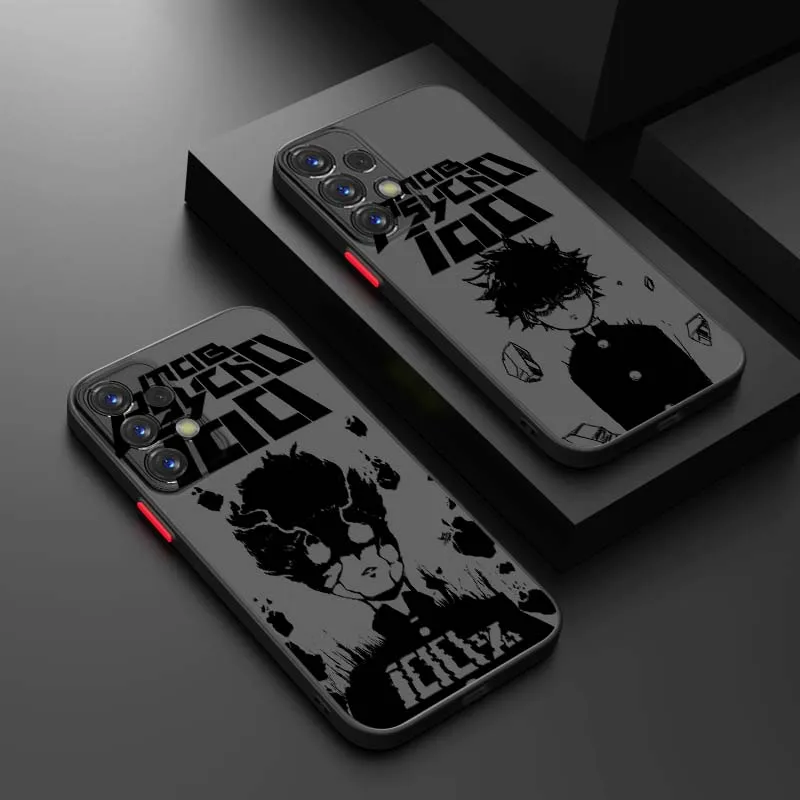 Чехол для телефона Mobu Saiko Hyaku Anime для Samsung Galaxy A71 A56 A55 A54 A53 A52 A51 A17 A16 A06, матовый полупрозрачный чехол.